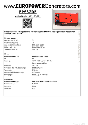 Grupos electrógenos diesel Europower EPS 32 DE (MA)