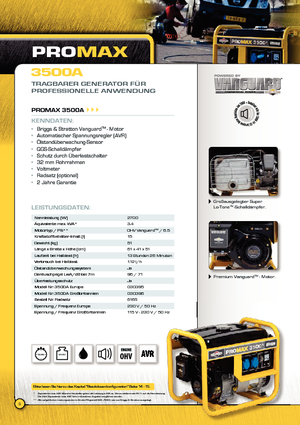 Grupos electrógenos diesel Vanguard Promax 3500 A