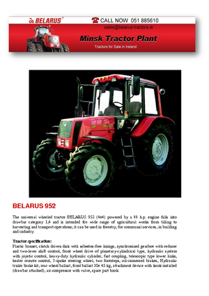 Tractores - tracción 4 ruedas Belarus 952