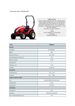 Tractores - tracción 4 ruedas TYM T233
