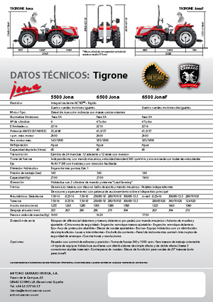 Tractores - tracción 4 ruedas Carraro Tigrone 5500 Jona