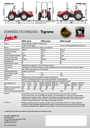 Tractores - tracción 4 ruedas Carraro Tigrone 5500 Jona