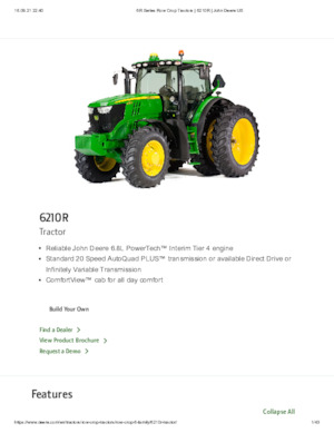 Tractores - tracción 4 ruedas John Deere 6210 R