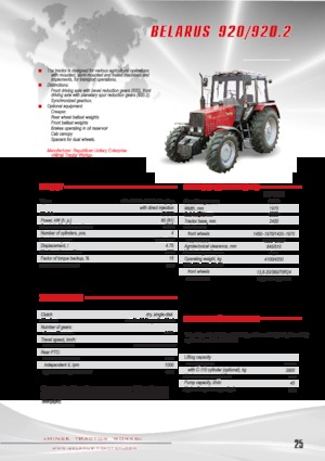 Tractores - tracción 4 ruedas Belarus 920.2 F