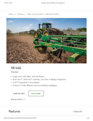 Tractores - tracción 4 ruedas John Deere 9R 440