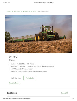 Tractores - tracción 4 ruedas John Deere 9R 490