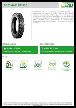 Neumáticos para agricultura BKT AGRIMAX RT 955 270/95 R 36