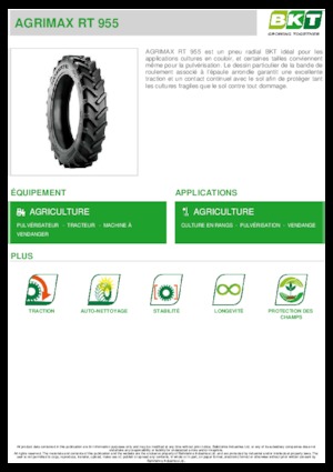 Neumáticos para agricultura BKT AGRIMAX RT 955 270/95 R 36