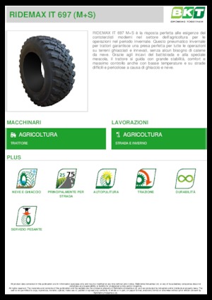 Neumáticos para agricultura BKT RIDEMAX IT 697 M+S 600/70 R30