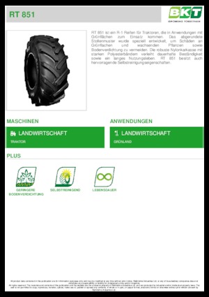 Neumáticos para agricultura BKT RT 851 14.9L R 20