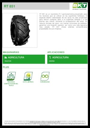 Neumáticos para agricultura BKT RT 851 14.9L R 20