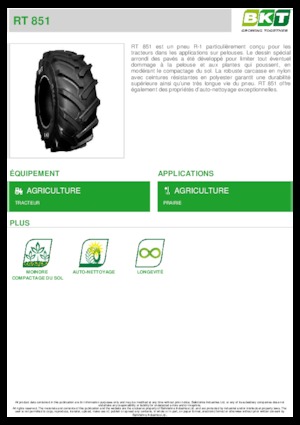 Neumáticos para agricultura BKT RT 851 14.9L R 20
