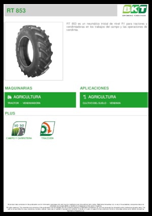Neumáticos para agricultura BKT RT 853 480/80 R 38