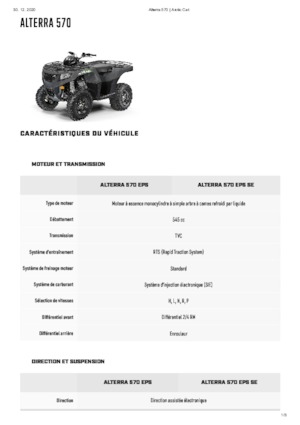 Vehículos todo terreno & Quads Artic Cat ALTERRA 570 EPS 