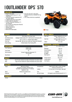 Vehículos todo terreno & Quads can-am OUTLANDER 570 DPS 
