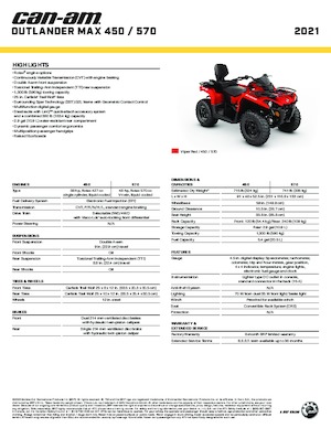 Vehículos todo terreno & Quads can-am OUTLANDER 570 MAX 