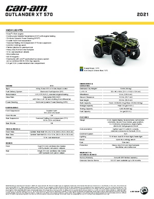 Vehículos todo terreno & Quads can-am OUTLANDER 570 XT 