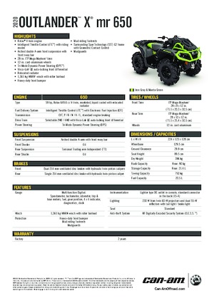 Vehículos todo terreno & Quads can-am OUTLANDER 650 XMR 