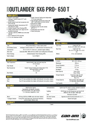 Vehículos todo terreno & Quads can-am OUTLANDER 6X6 XU+ 650T 