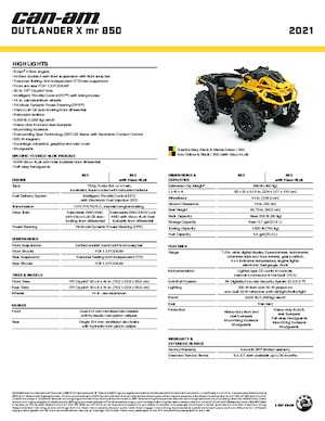 Vehículos todo terreno & Quads can-am OUTLANDER 850 XMR 