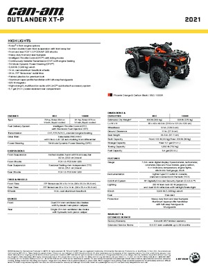 Vehículos todo terreno & Quads can-am OUTLANDER 1000R XT-P 