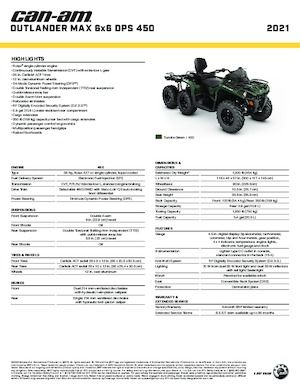 Vehículos todo terreno & Quads can-am OUTLANDER MAX 6X6 DPS  450 