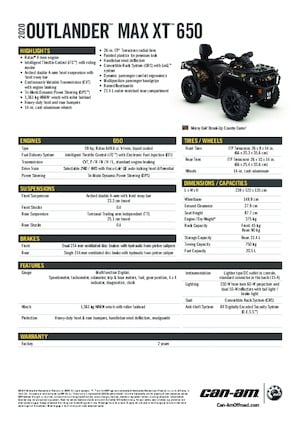 Vehículos todo terreno & Quads can-am OUTLANDER MAX XT 650 