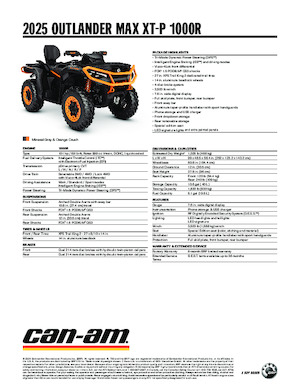 Vehículos todo terreno & Quads can-am OUTLANDER MAX XT-P 1000R