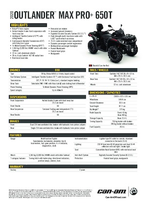 Vehículos todo terreno & Quads can-am OUTLANDER MAX XU+ 650 T 