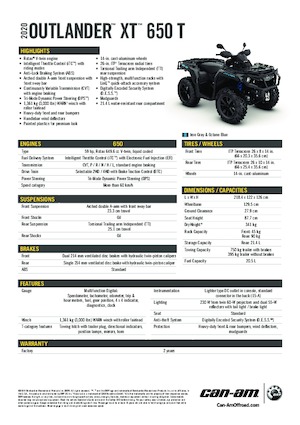 Vehículos todo terreno & Quads can-am OUTLANDER XT 650T 