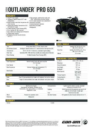 Vehículos todo terreno & Quads can-am OUTLANDER XU 650 