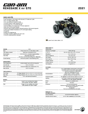 Vehículos todo terreno & Quads can-am RENEGADE 570 XMR 