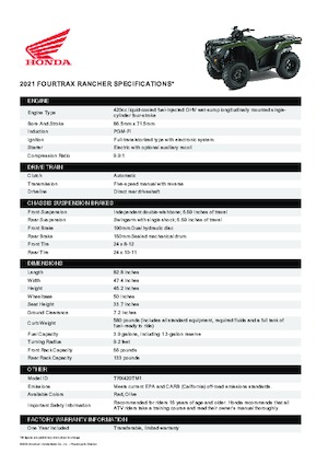 Vehículos todo terreno & Quads Honda TRX420TM1 