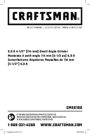 Amoladoras de ángulo Craftsman CMEG100 