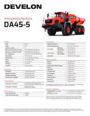 Dumperes articulados Develon DA45-5