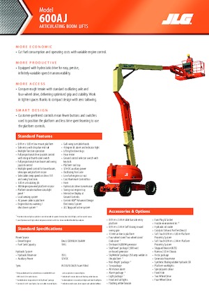 Plataformas articuladas de ruedas JLG 600AJ