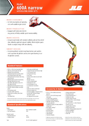 Plataformas articuladas de ruedas JLG 600AN