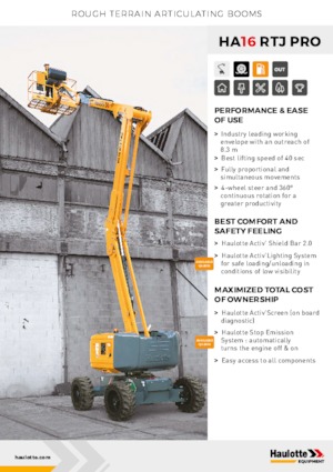 Plataformas articuladas de ruedas Haulotte HA16 RTJ PRO