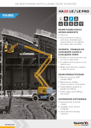 Plataformas articuladas de ruedas Haulotte HA20 LE PRO