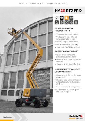 Plataformas articuladas de ruedas Haulotte HA26 RTJ PRO