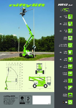 Plataformas articuladas de ruedas Niftylift HR12DE