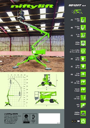 Plataformas articuladas de ruedas Niftylift SD120T