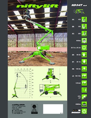 Plataformas articuladas de ruedas Niftylift SD34T 4x4