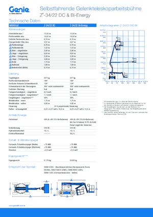 Plataformas articuladas de ruedas Genie Z-34/22 DC