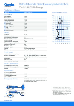Plataformas articuladas de ruedas Genie Z-45/25J Bi-Energy