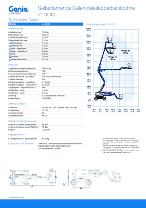 Plataformas articuladas de ruedas Genie Z-45/25XC