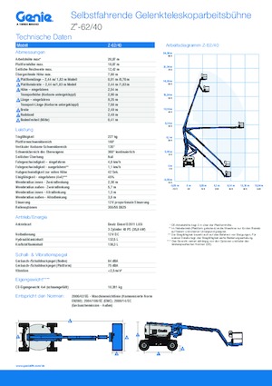 Plataformas articuladas de ruedas Genie Z-62/40
