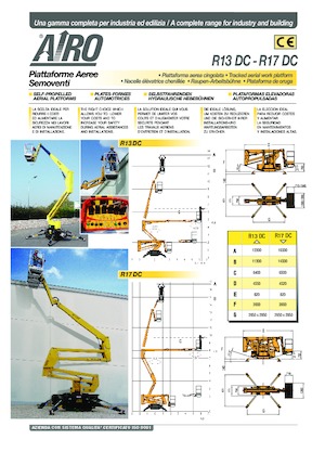 Plataformas articuladas de orugas AIRO R13 DC