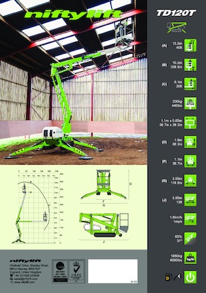 Plataformas articuladas de orugas Niftylift TD120T
