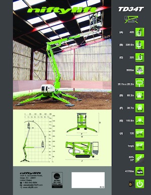 Plataformas articuladas de orugas Niftylift TD34T
